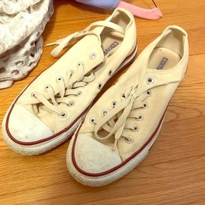 Converse size 8, pale yellow